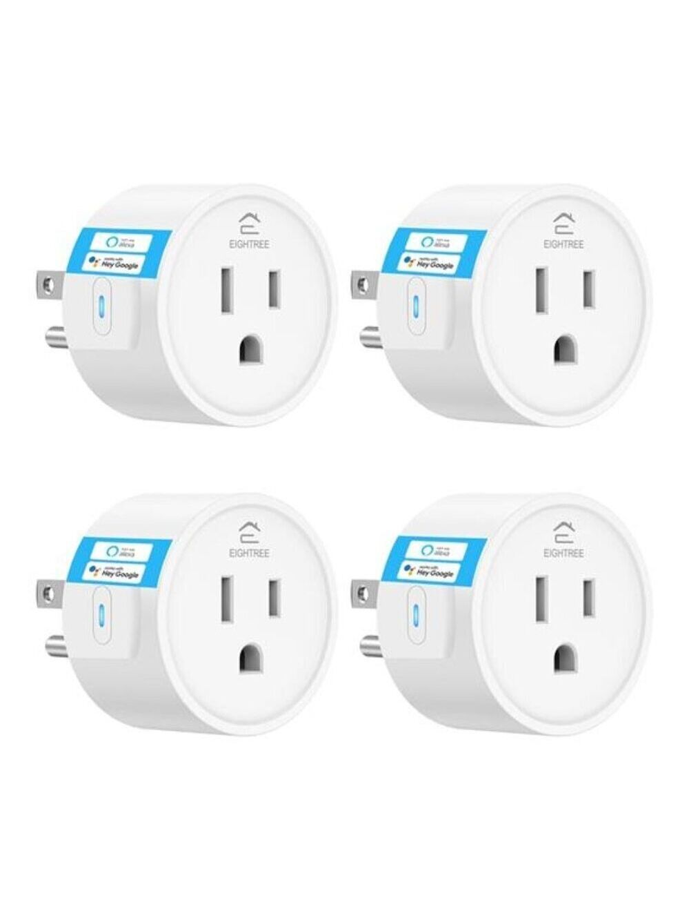 Smart Plug WiFi Outlet Works with Alexa Google Home Remote Control Timer 4 Pack